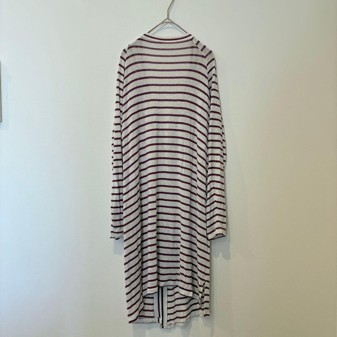 アーバンリサーチ ロングカーディガン ボーダー 白　ホワイト　赤　フリーサイズ 4