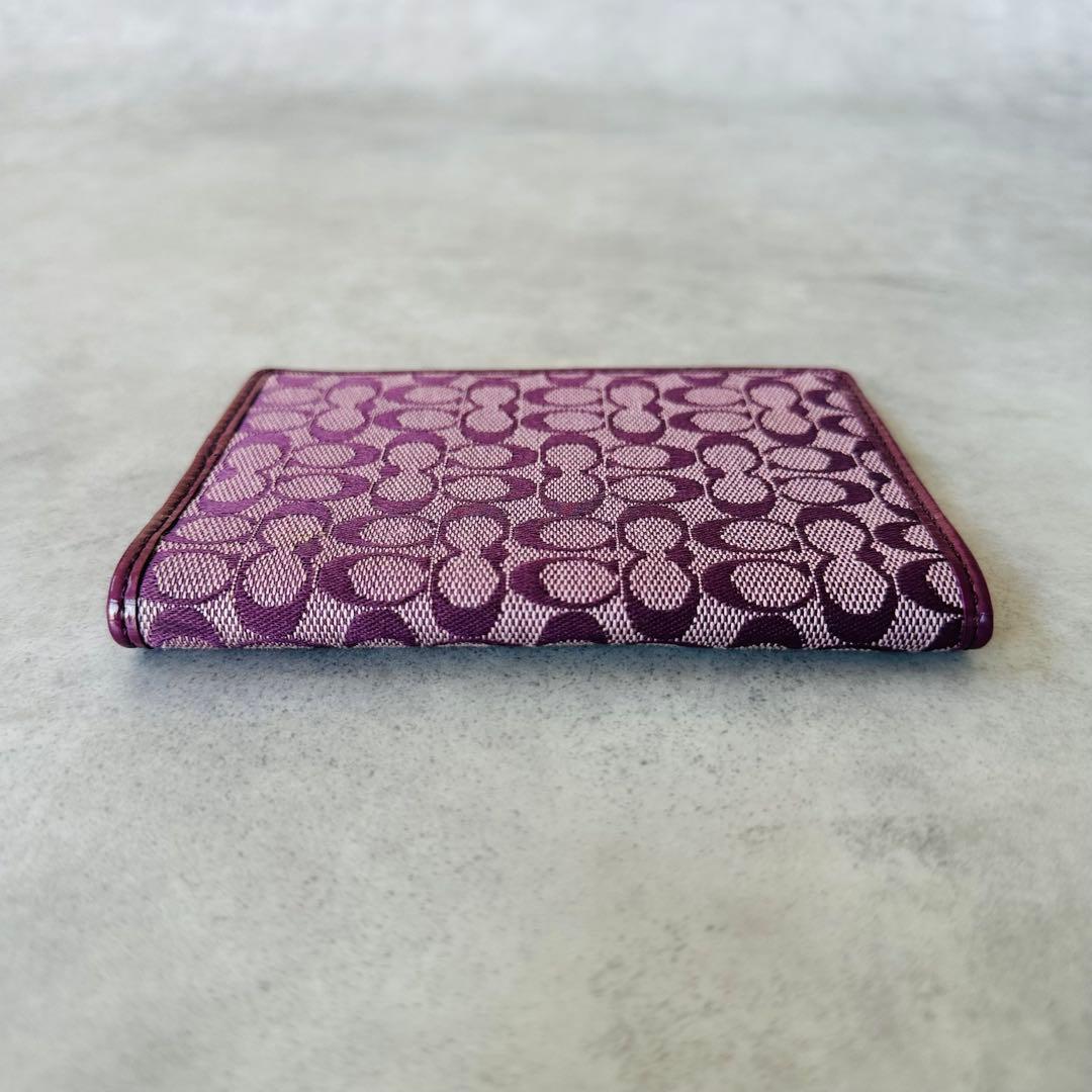 未使用✨COACH Signature Passport Case PURPLE 4