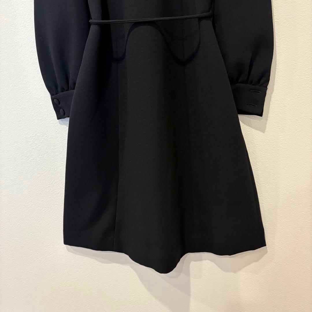 プリエール ワンピース レース 切替 フォーマル ブラック 黒　10号 M 5