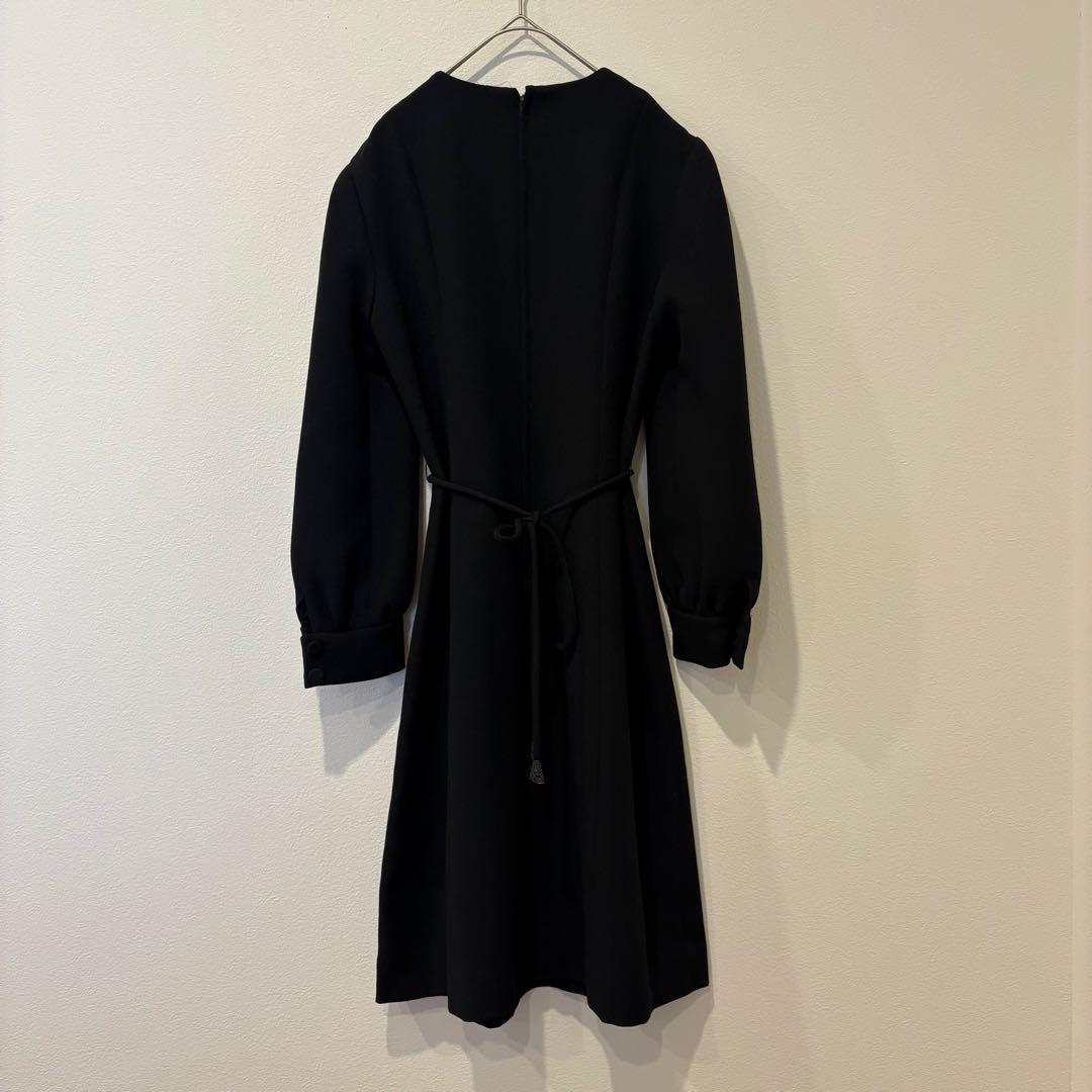 プリエール ワンピース レース 切替 フォーマル ブラック 黒　10号 M 7