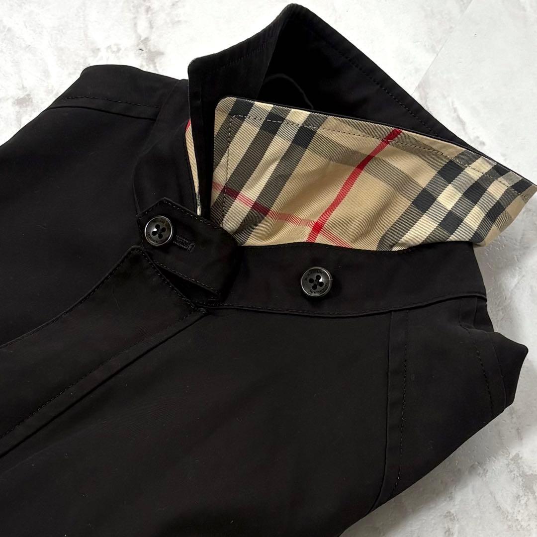 【美品】BURBERRY ハリントンジャケット ノバチェック ホースロゴ 黒 M 5