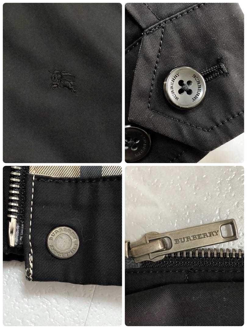 【美品】BURBERRY ハリントンジャケット ノバチェック ホースロゴ 黒 M 10