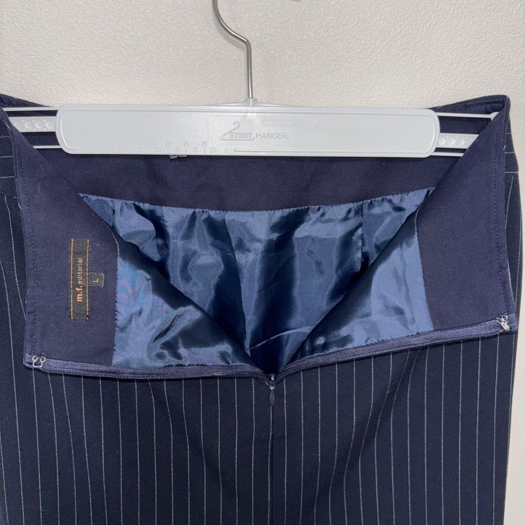 m.f.editorial ネイビーストライプ タイトミニスカート L d781 10