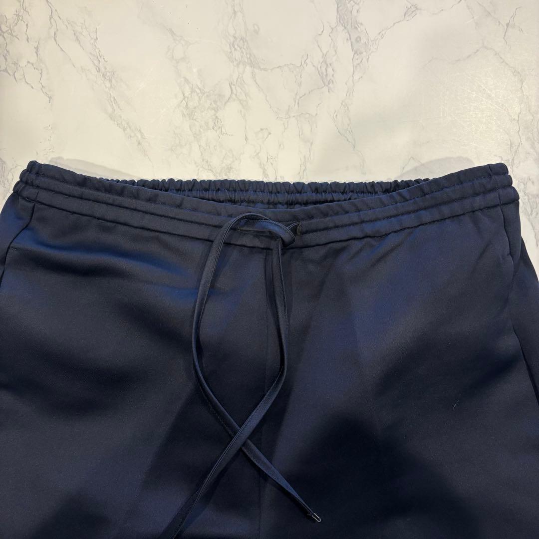 ノスタルジア ワイド パンツ ウエストゴム ネイビー M きれいめ 楽ちん　艶感 7