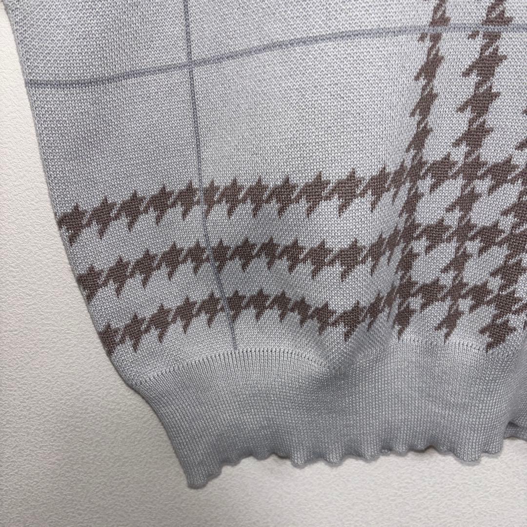 repipi armario Vネックニットベスト L千鳥格子ゆったりd664 6