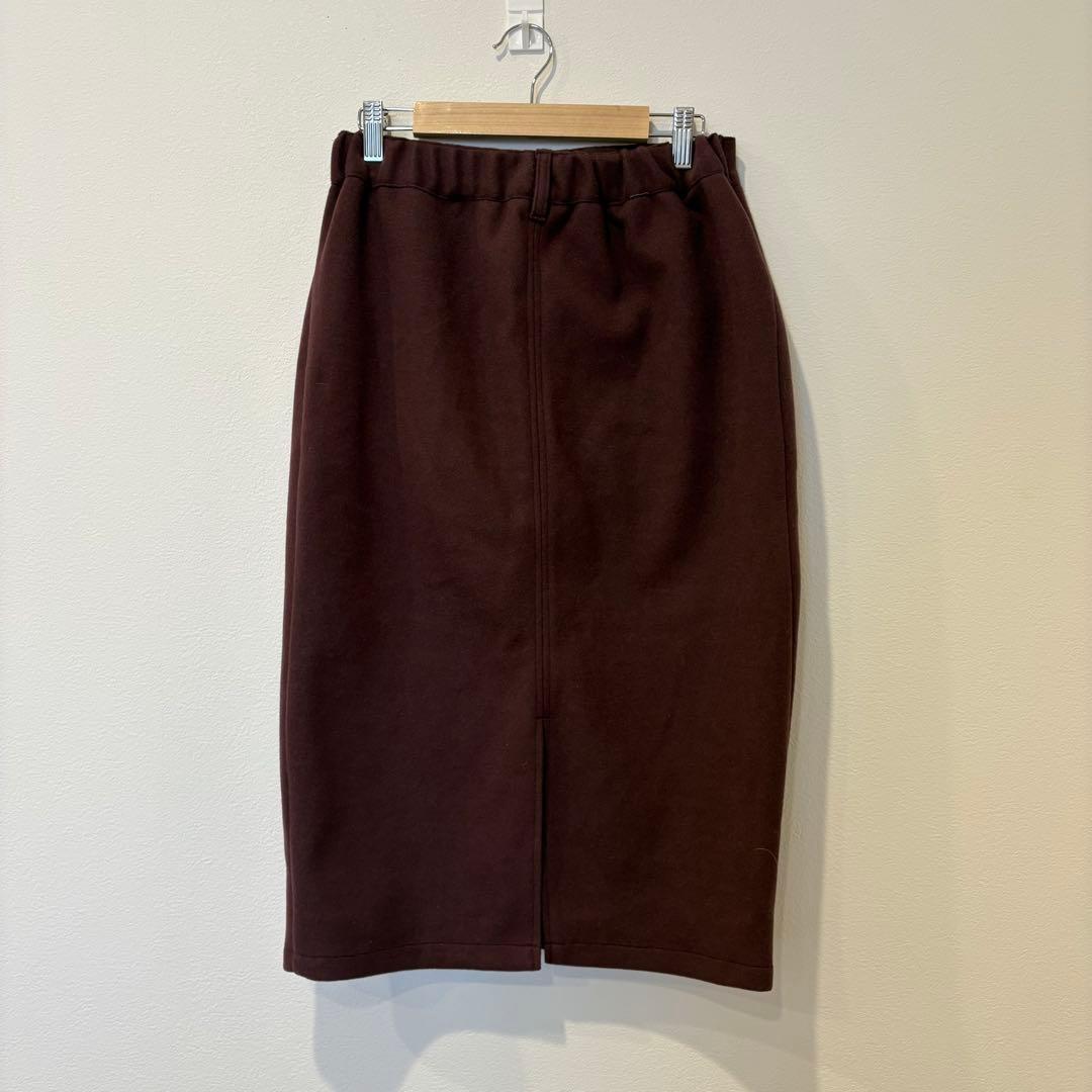 .グレイル　タイトスカート ポケット付き パープル　紫　L　膝丈　無地　前ボタン 4