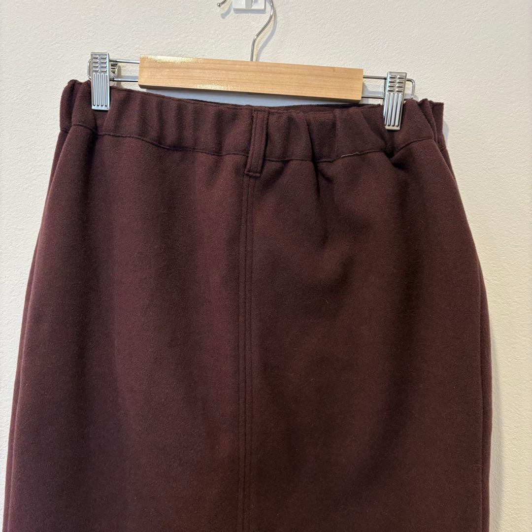 .グレイル　タイトスカート ポケット付き パープル　紫　L　膝丈　無地　前ボタン 5