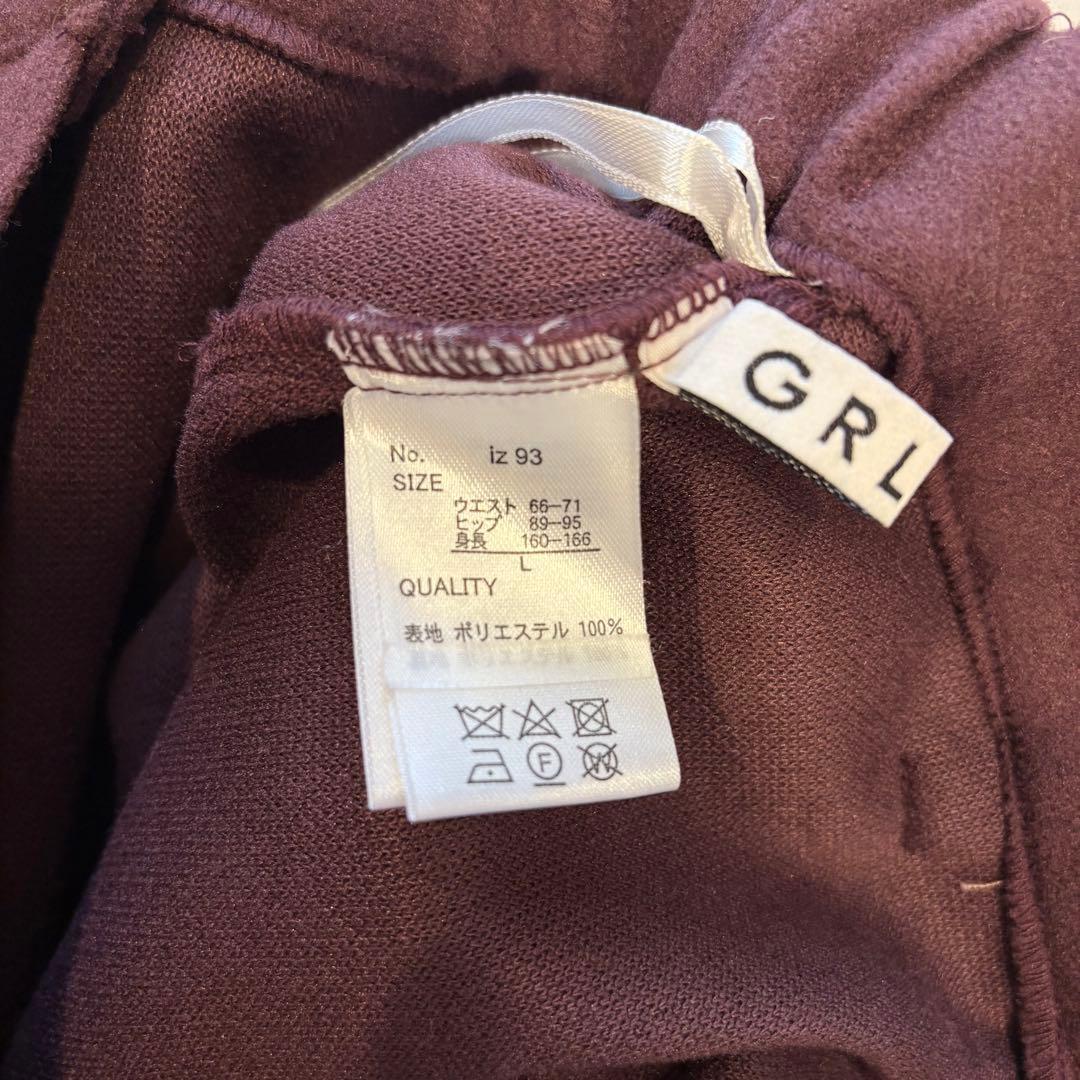 .グレイル　タイトスカート ポケット付き パープル　紫　L　膝丈　無地　前ボタン 6