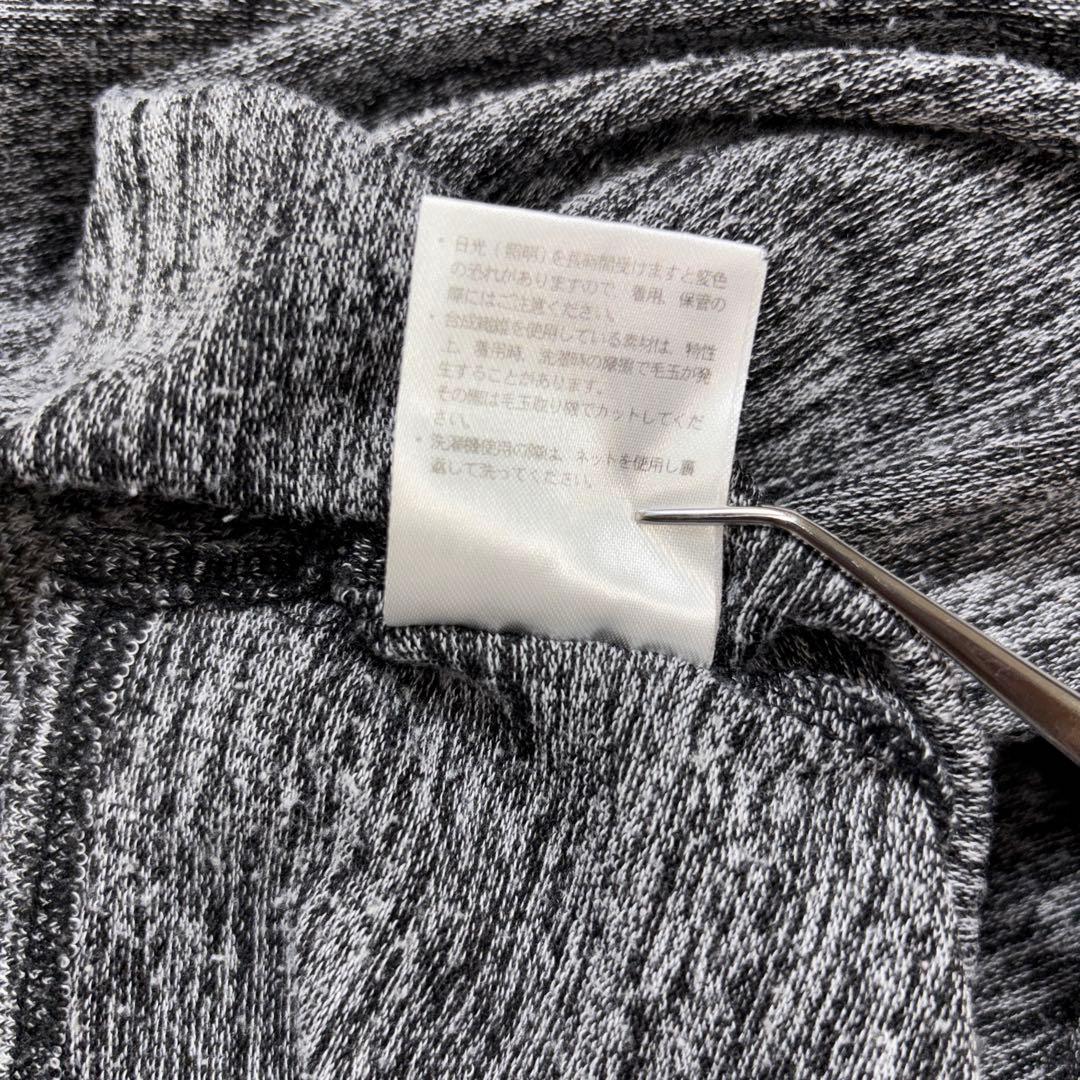 Sureve Vネック メランジ柄ニットセーター L グレー系d731 15