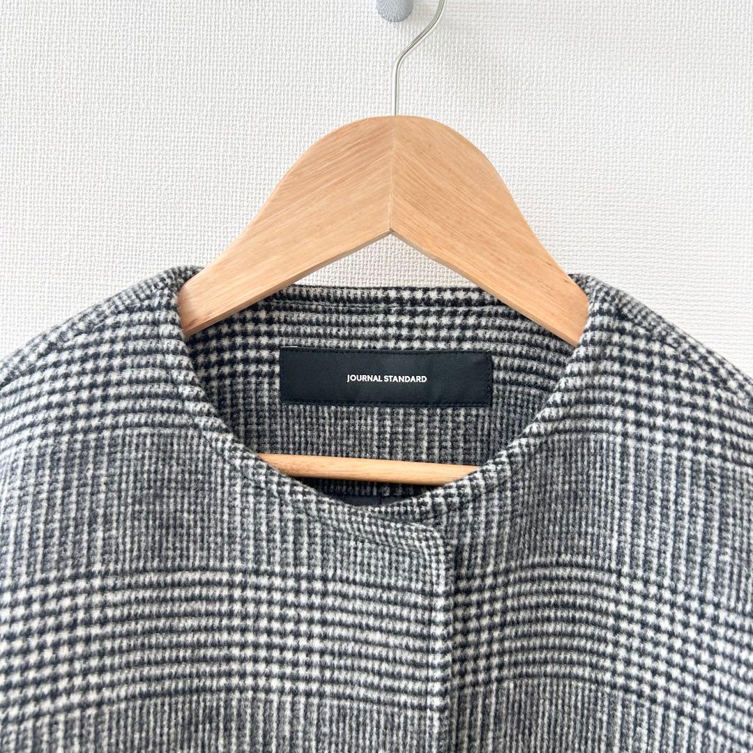 美品✨ジャーナルスタンダード　スーパー140ビーバーノーカラーショートコート 2