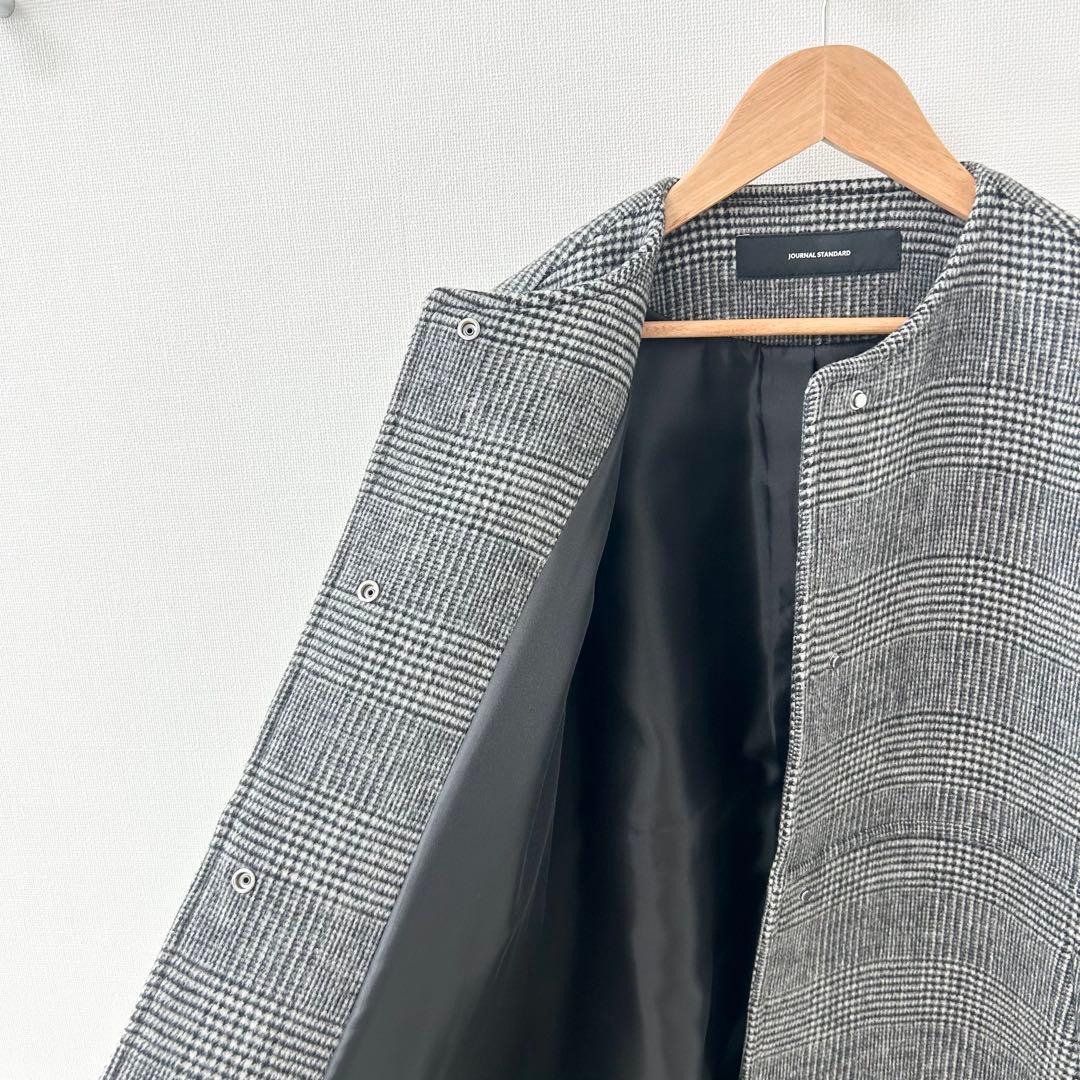 美品✨ジャーナルスタンダード　スーパー140ビーバーノーカラーショートコート 3