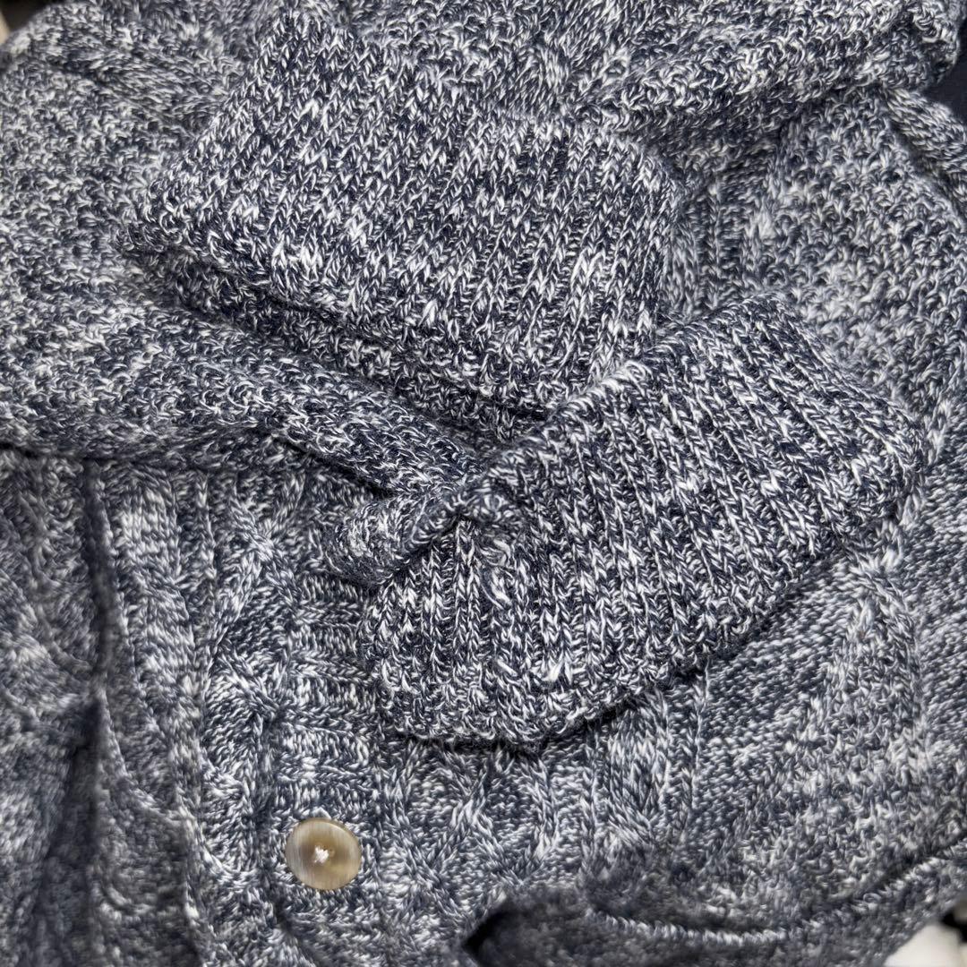 TK ブルーグレー系 メレンゲニットカーディガン Mリネン混d711 15