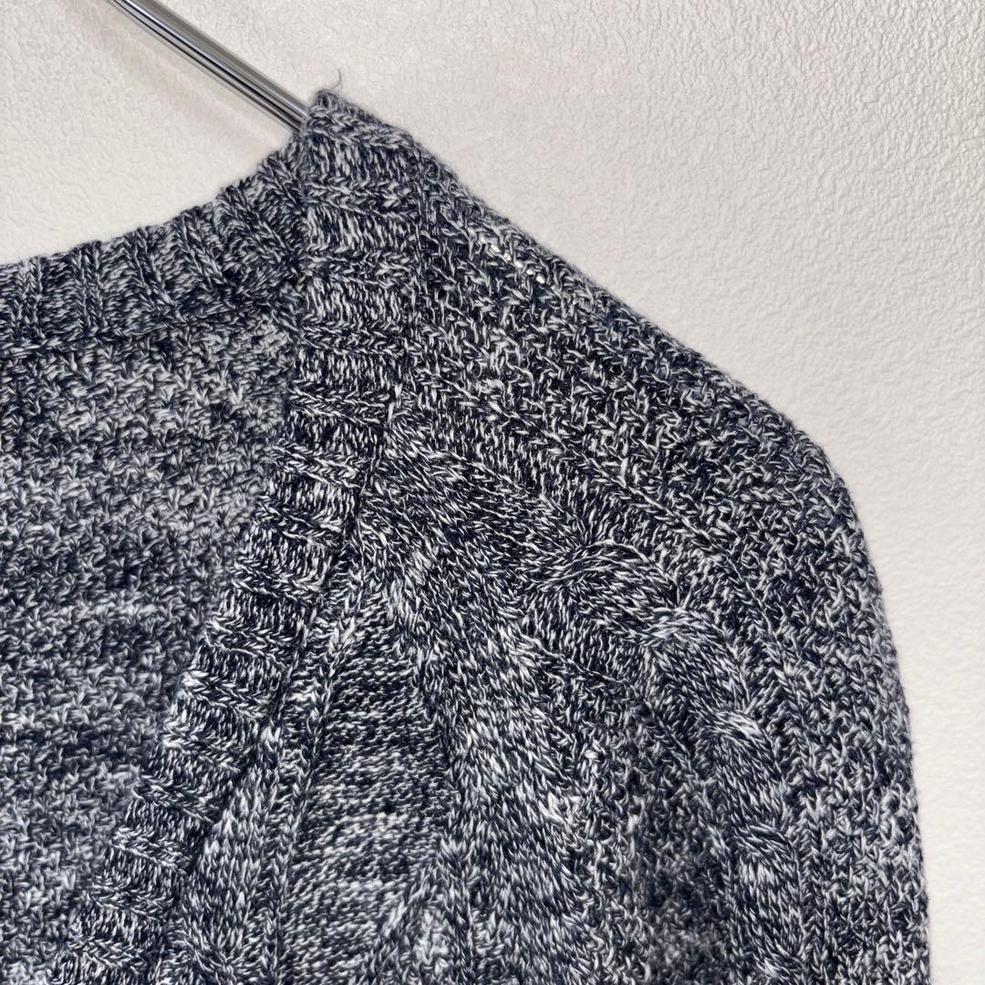 TK ブルーグレー系 メレンゲニットカーディガン Mリネン混d711 7