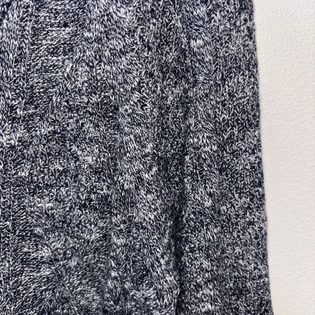 TK ブルーグレー系 メレンゲニットカーディガン Mリネン混d711 8