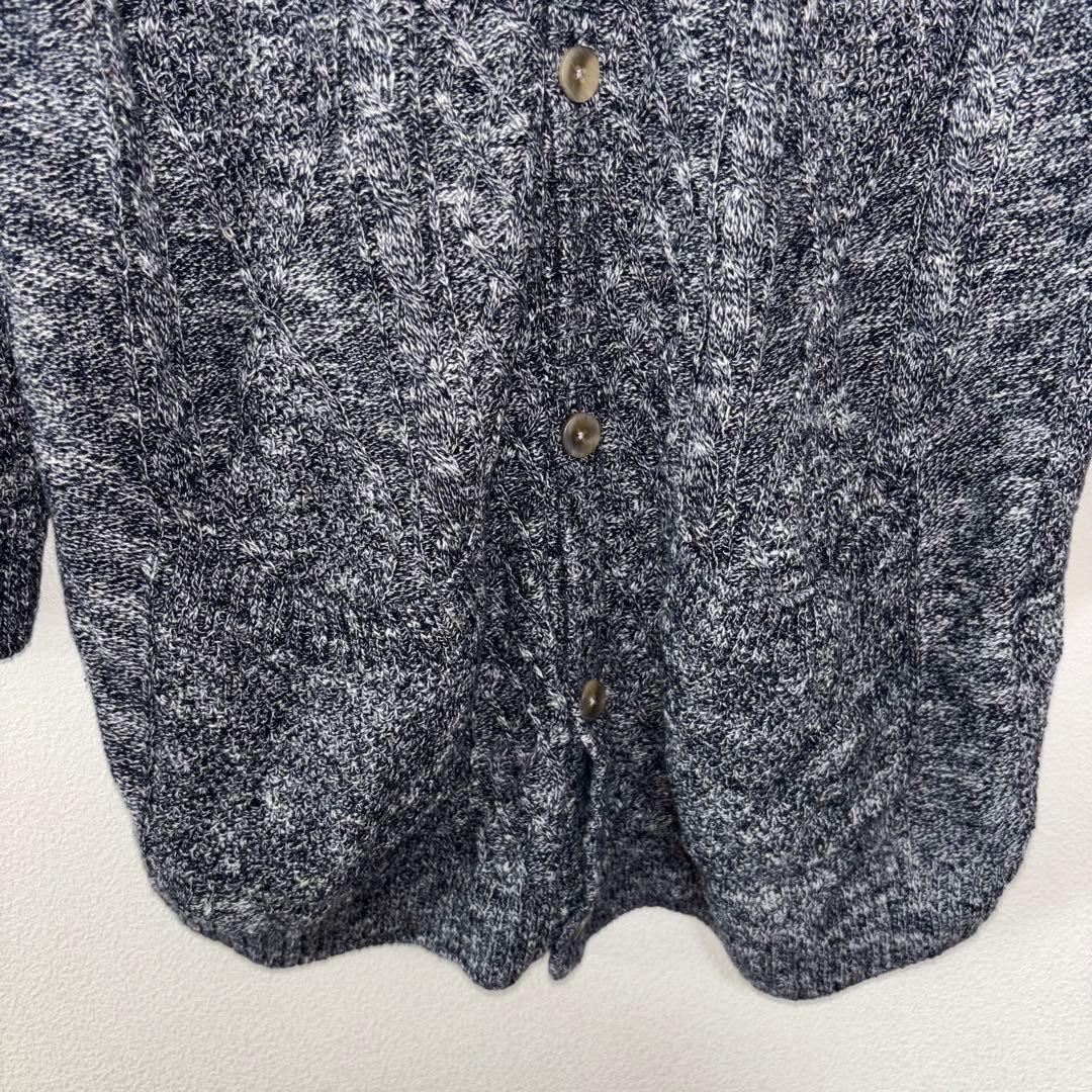 TK ブルーグレー系 メレンゲニットカーディガン Mリネン混d711 10