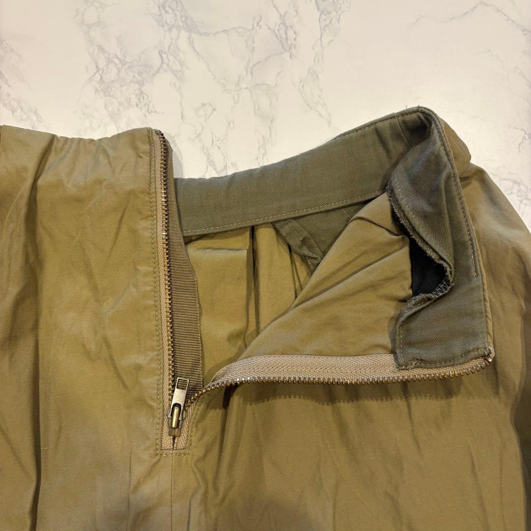 マカフィー フレアスカート ロング タック カーキ　緑　34 M ゆったり　無地 6