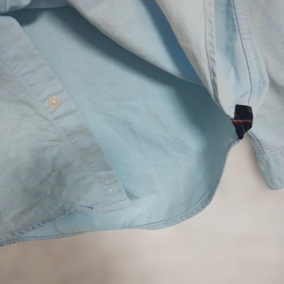 【TKミクスパイス】水色 ボタンダウン 長袖シャツ M ポイント生地付き 5
