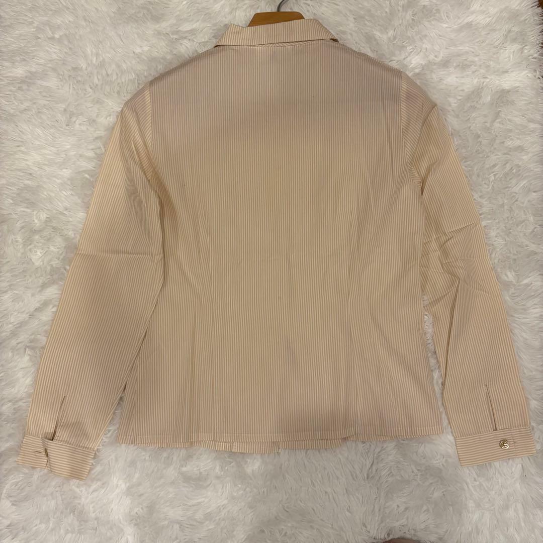 クミキョク 組曲　ストライプ シャツ ジャケット 長袖 ベージュ系 2号　S相当 9