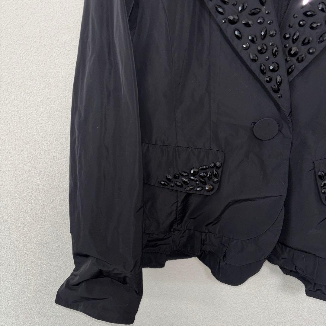 LA.SUMERラシュメール ビジュー付フリルテーラードジャケット M d698 6