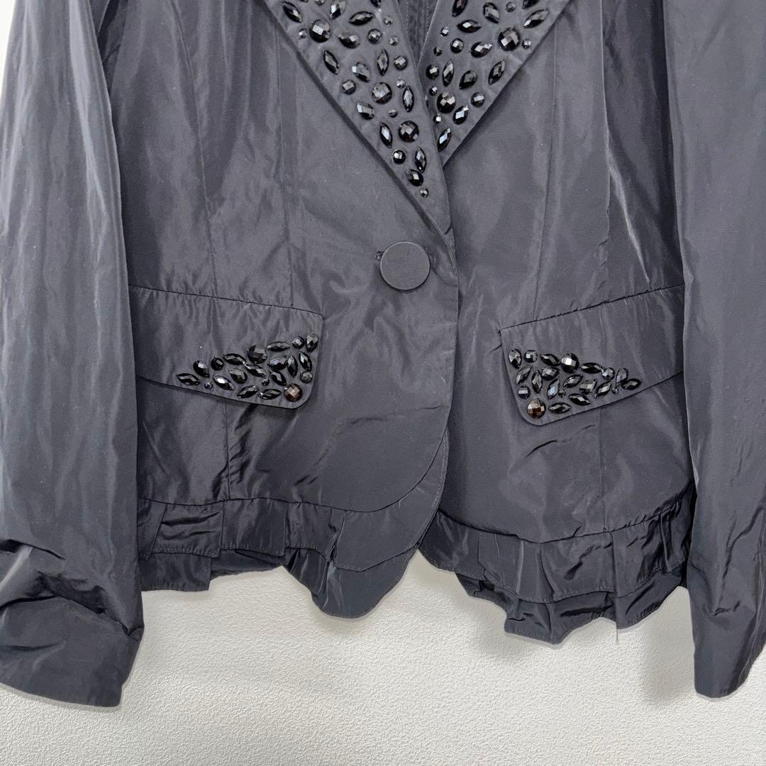 LA.SUMERラシュメール ビジュー付フリルテーラードジャケット M d698 9