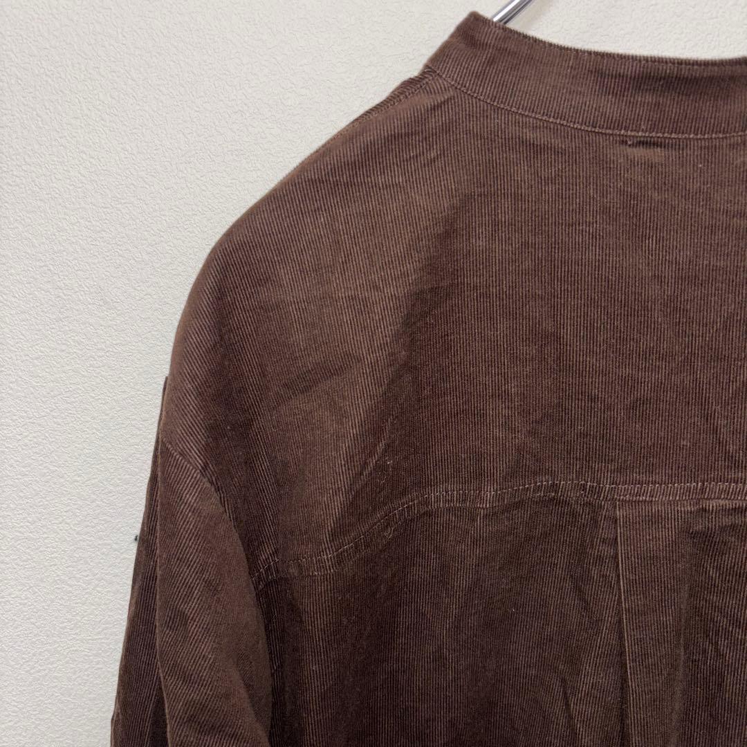 SHOO-LA-RUE ブラウンコーデュロイ長袖シャツワンピース M d743 15