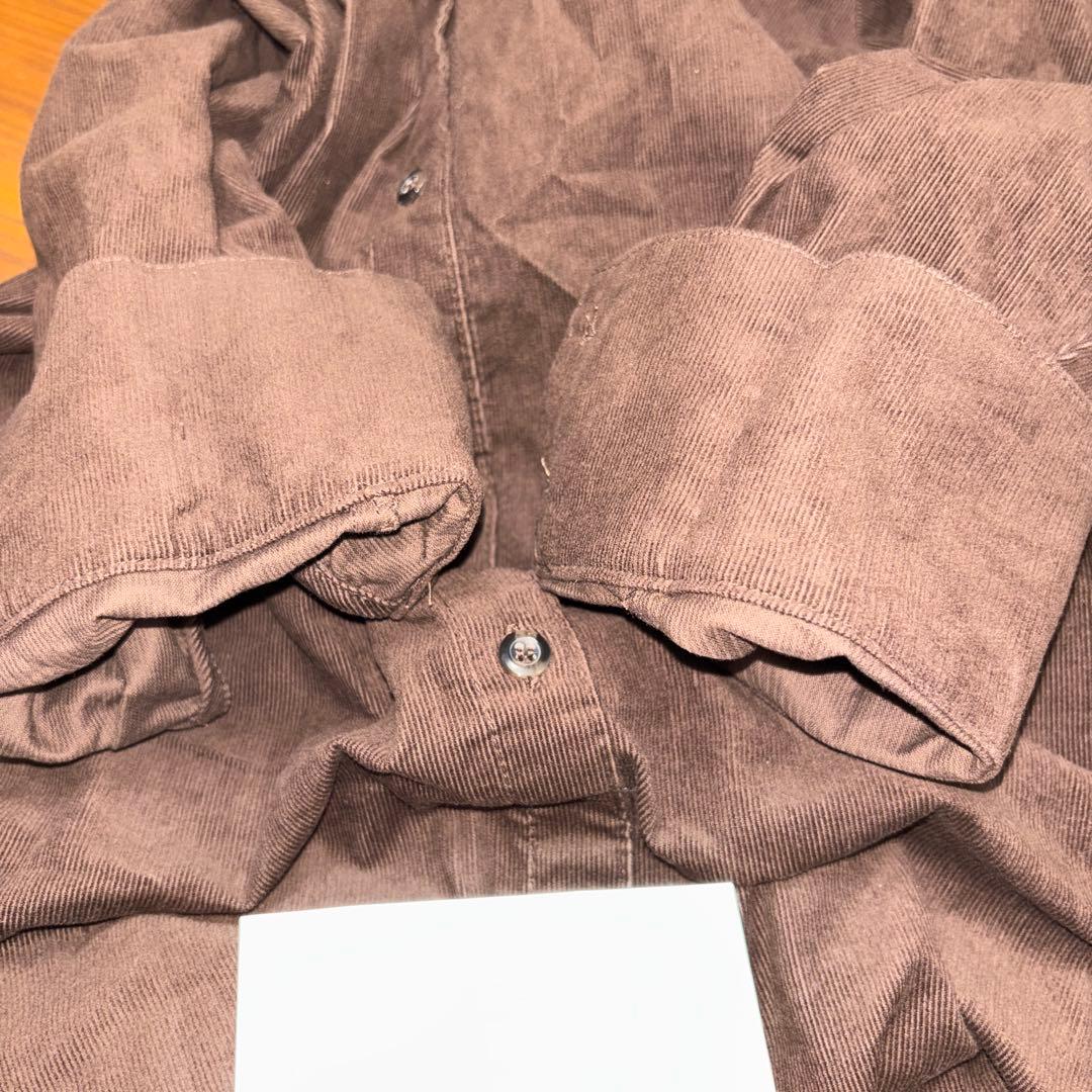 SHOO-LA-RUE ブラウンコーデュロイ長袖シャツワンピース M d743 18