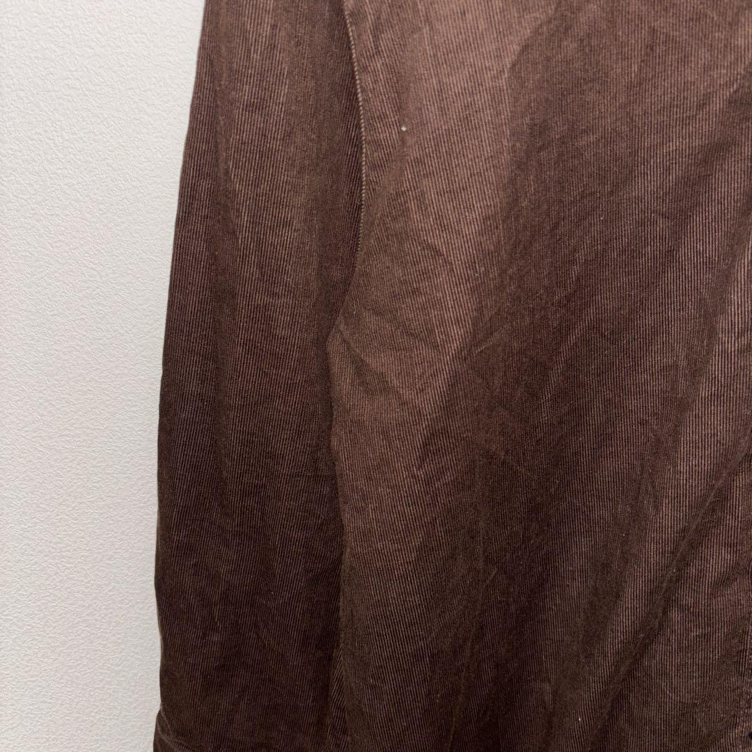 SHOO-LA-RUE ブラウンコーデュロイ長袖シャツワンピース M d743 5