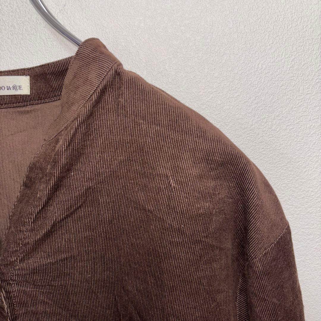 SHOO-LA-RUE ブラウンコーデュロイ長袖シャツワンピース M d743 8