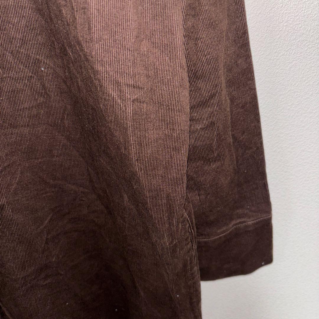 SHOO-LA-RUE ブラウンコーデュロイ長袖シャツワンピース M d743 10