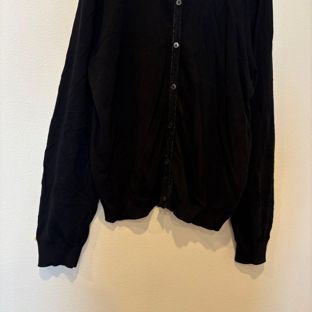 オペークドットクリップ カーディガン ラメ 黒 ブラック　長袖 M 羽織り 4