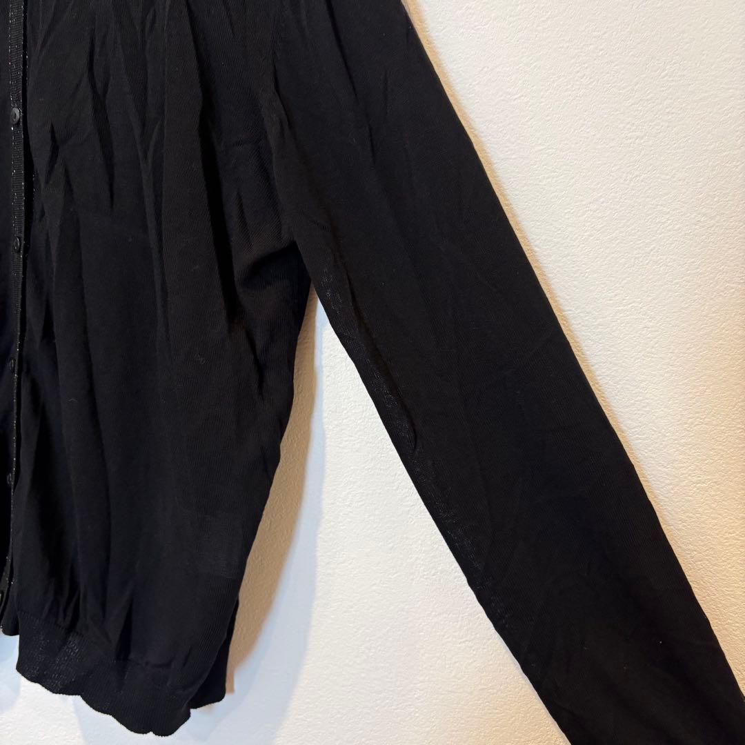 オペークドットクリップ カーディガン ラメ 黒 ブラック　長袖 M 羽織り 5