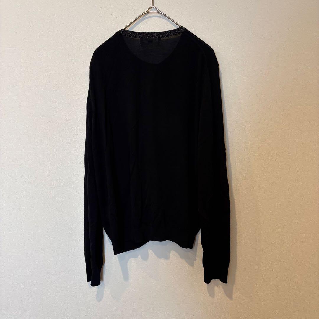 オペークドットクリップ カーディガン ラメ 黒 ブラック　長袖 M 羽織り 6