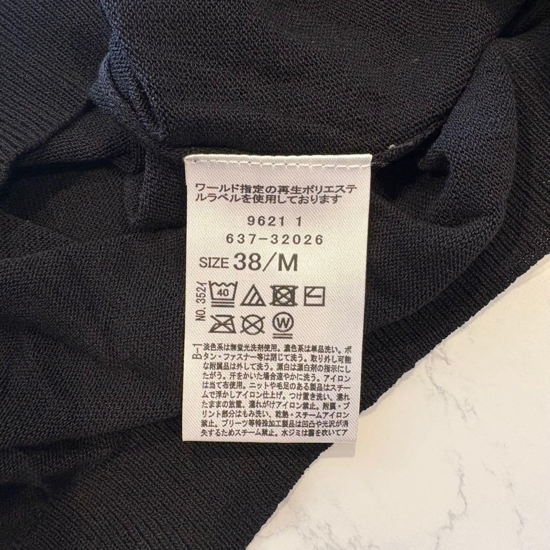 オペークドットクリップ カーディガン ラメ 黒 ブラック　長袖 M 羽織り 8