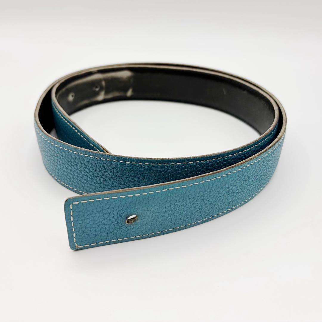 ⭐️良品⭐️ エルメス レザー ベルト 80 ブラック ブルージーン 2