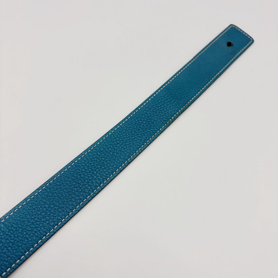 ⭐️良品⭐️ エルメス レザー ベルト 80 ブラック ブルージーン 4
