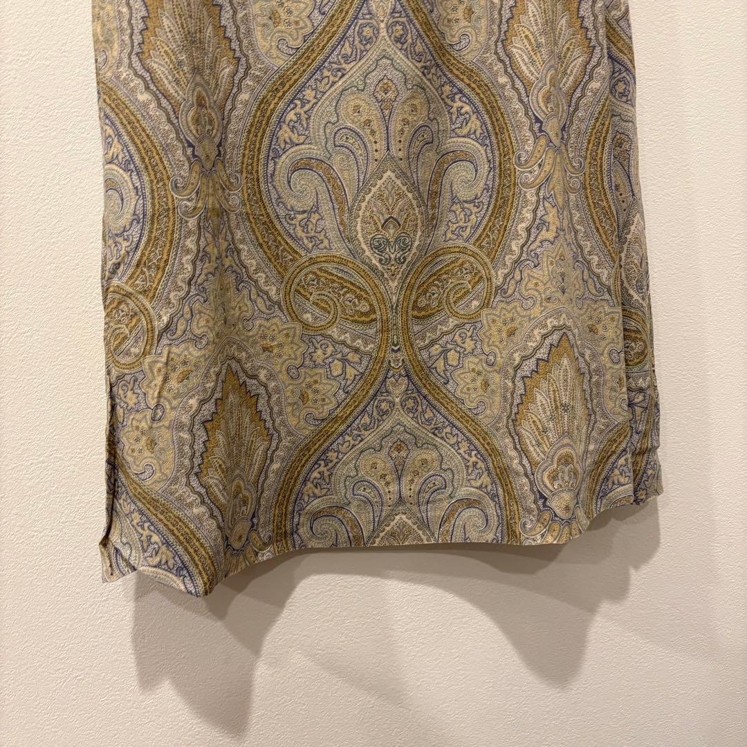 ニューヨーカー ペイズリー ロングスカート フレア　総柄 ベージュ 9号　上品 3