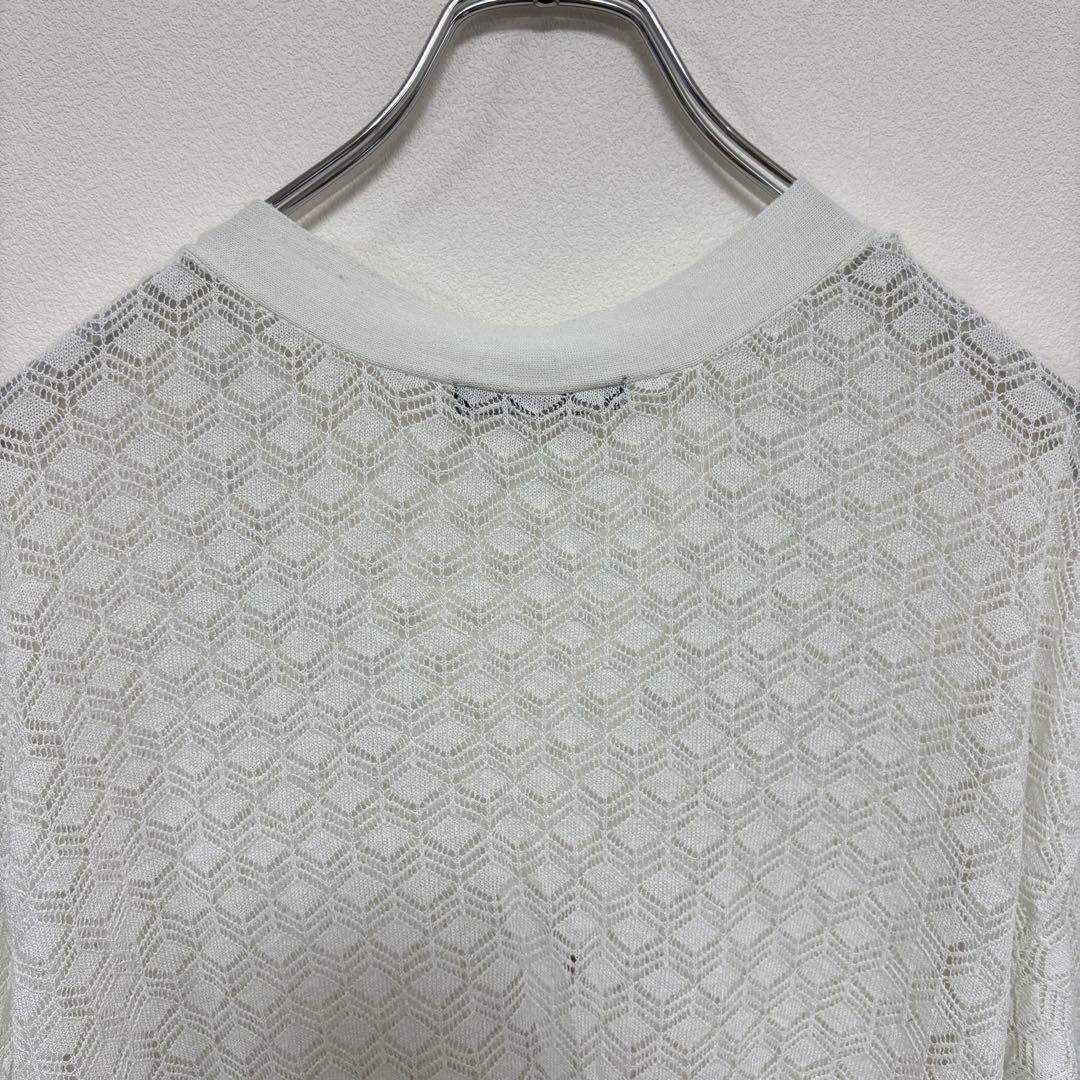 louise 透かし編みホワイトカーディガン Mサイズ　d728 13