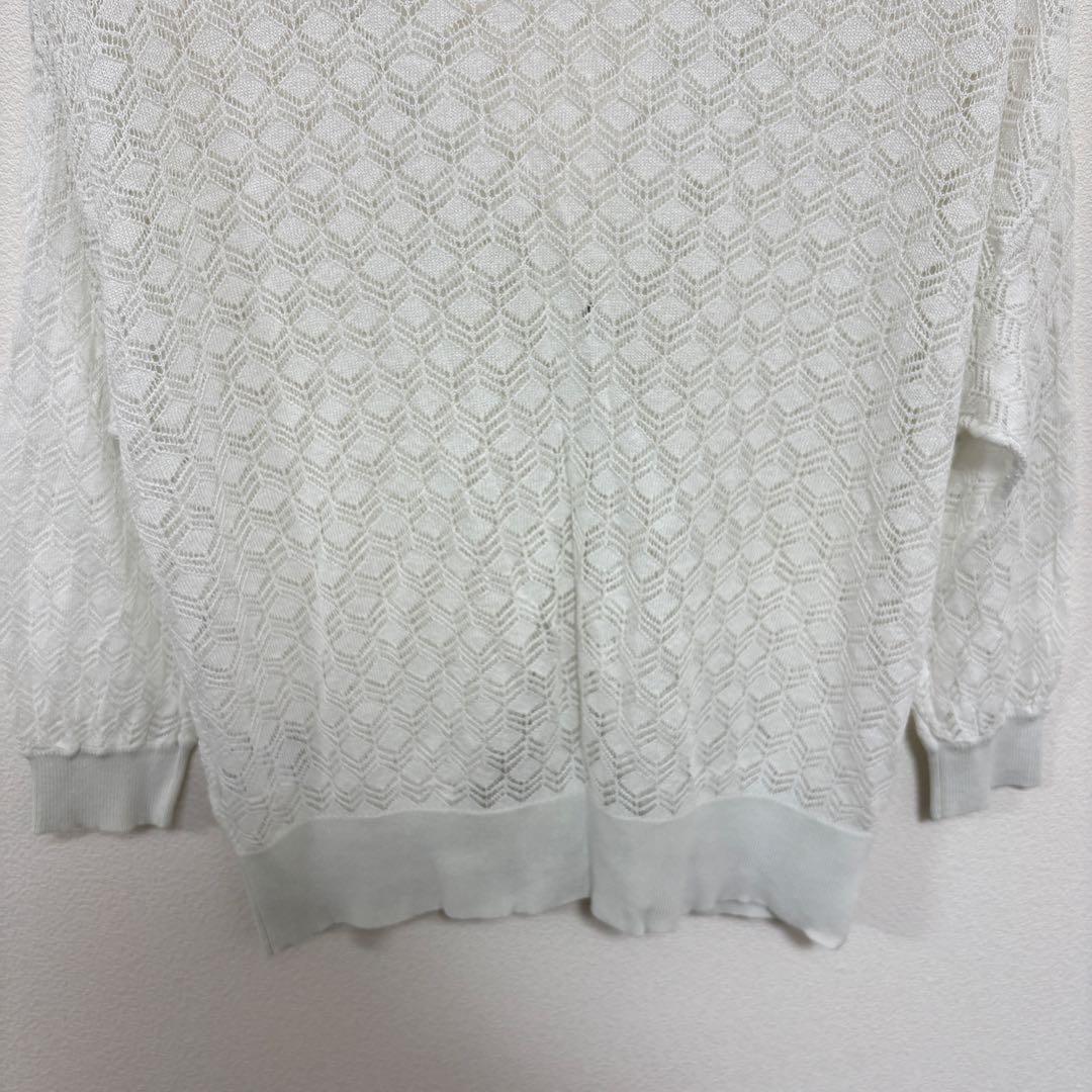 louise 透かし編みホワイトカーディガン Mサイズ　d728 14