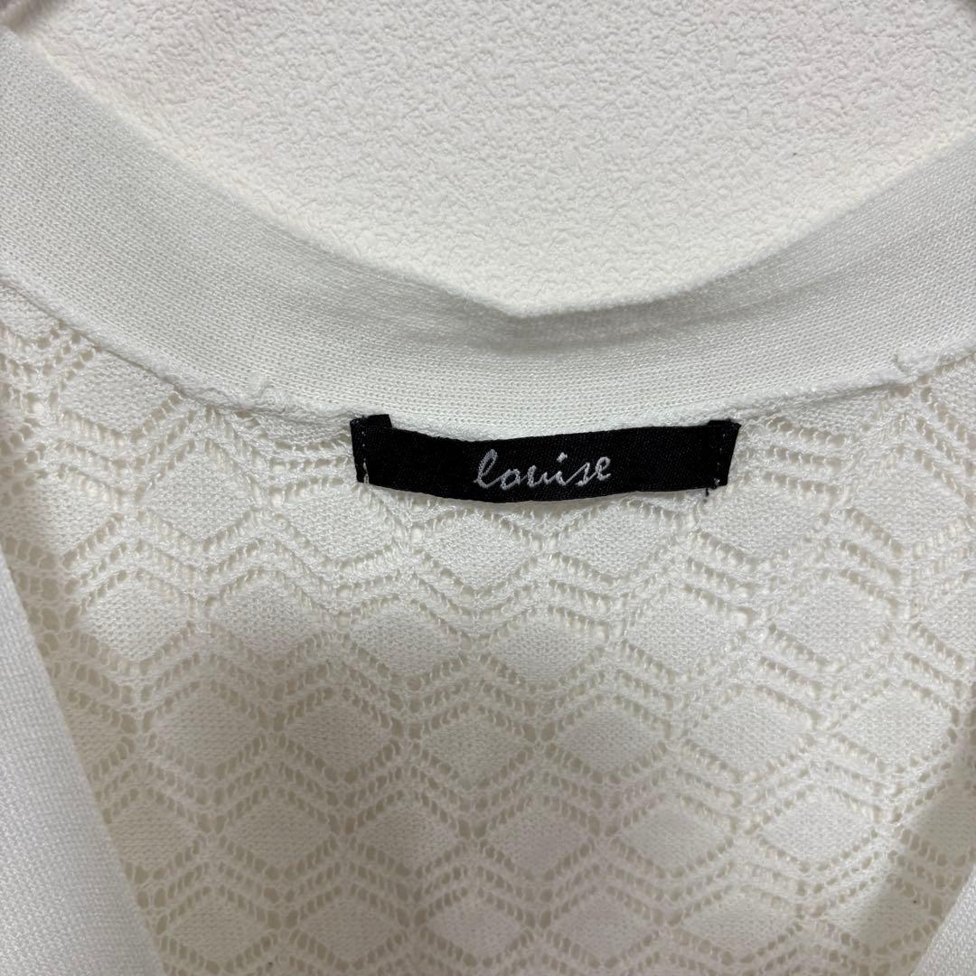 louise 透かし編みホワイトカーディガン Mサイズ　d728 3