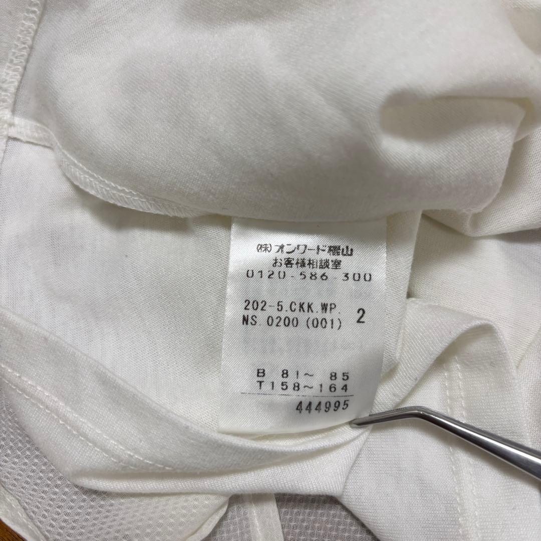 any sis ホワイト シフォンブラウス M パールプリーツd651 15