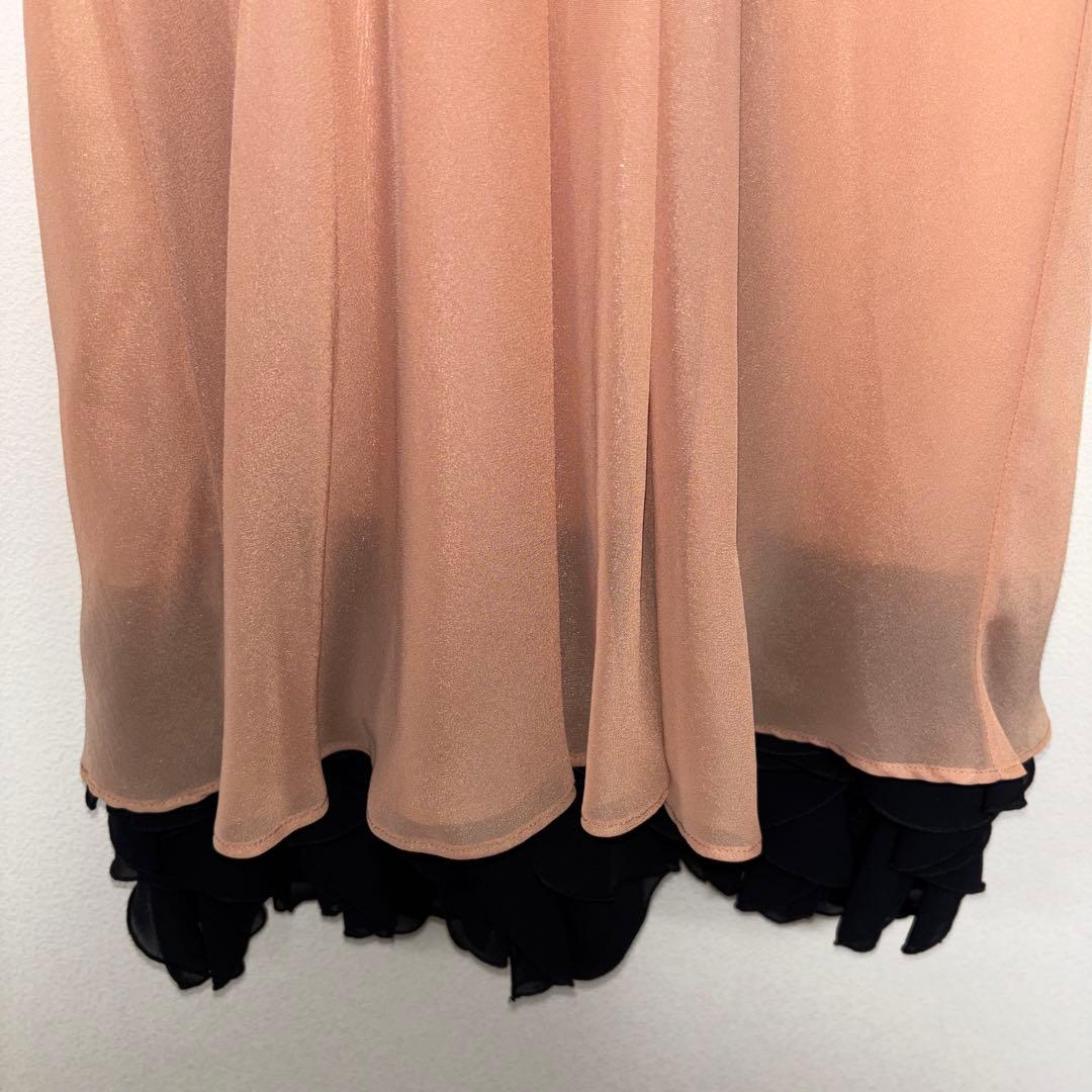 SCOT CLUB ベージュ シフォンフリルノースリーブドレスSヤマダヤd729 11