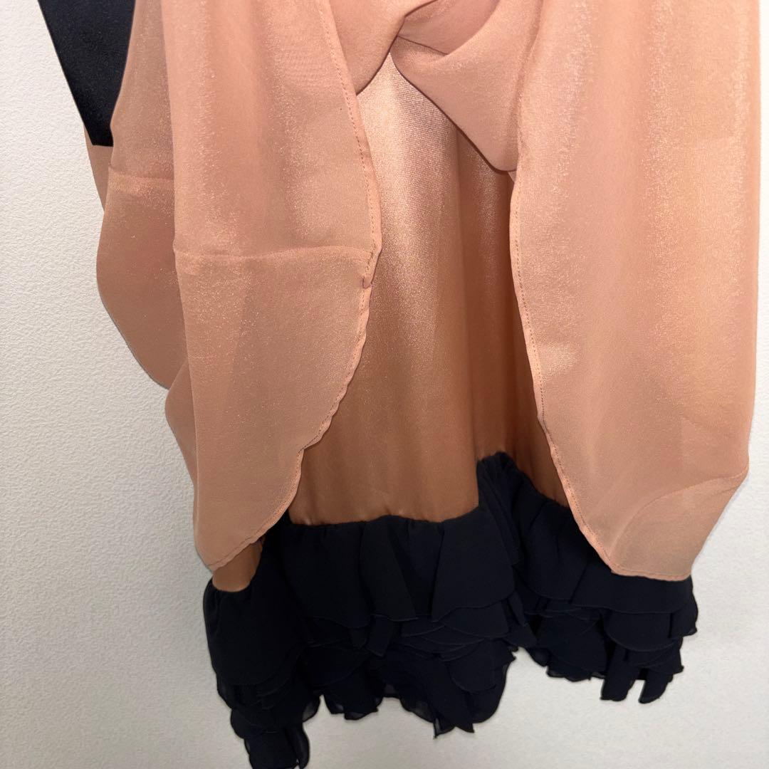 SCOT CLUB ベージュ シフォンフリルノースリーブドレスSヤマダヤd729 12