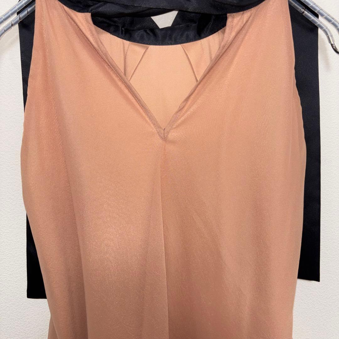 SCOT CLUB ベージュ シフォンフリルノースリーブドレスSヤマダヤd729 14