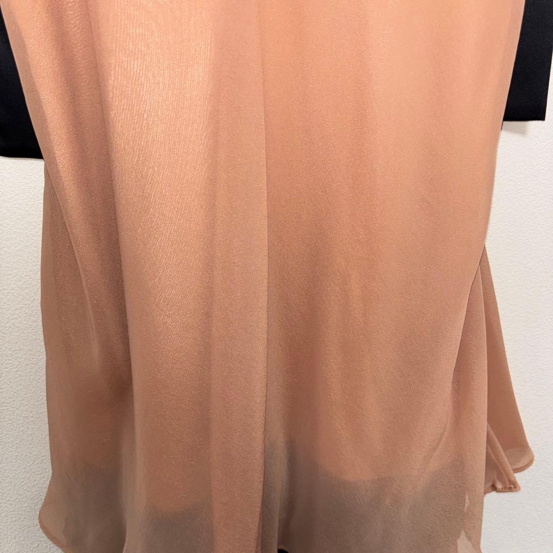 SCOT CLUB ベージュ シフォンフリルノースリーブドレスSヤマダヤd729 15