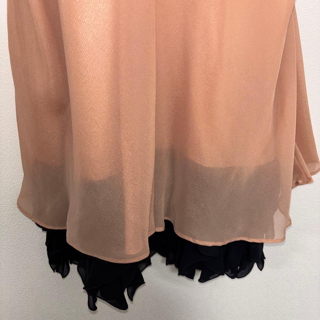 SCOT CLUB ベージュ シフォンフリルノースリーブドレスSヤマダヤd729 16