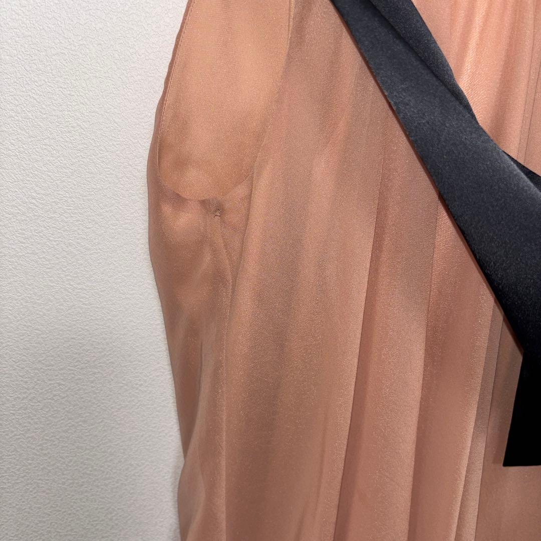 SCOT CLUB ベージュ シフォンフリルノースリーブドレスSヤマダヤd729 5