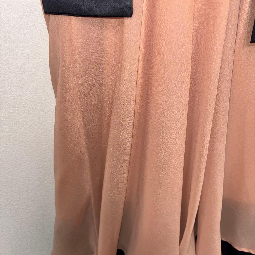 SCOT CLUB ベージュ シフォンフリルノースリーブドレスSヤマダヤd729 6