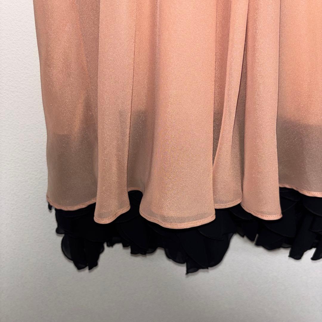 SCOT CLUB ベージュ シフォンフリルノースリーブドレスSヤマダヤd729 7