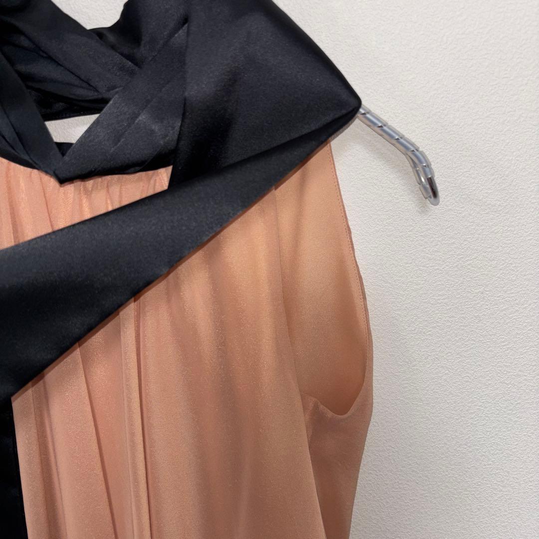 SCOT CLUB ベージュ シフォンフリルノースリーブドレスSヤマダヤd729 8