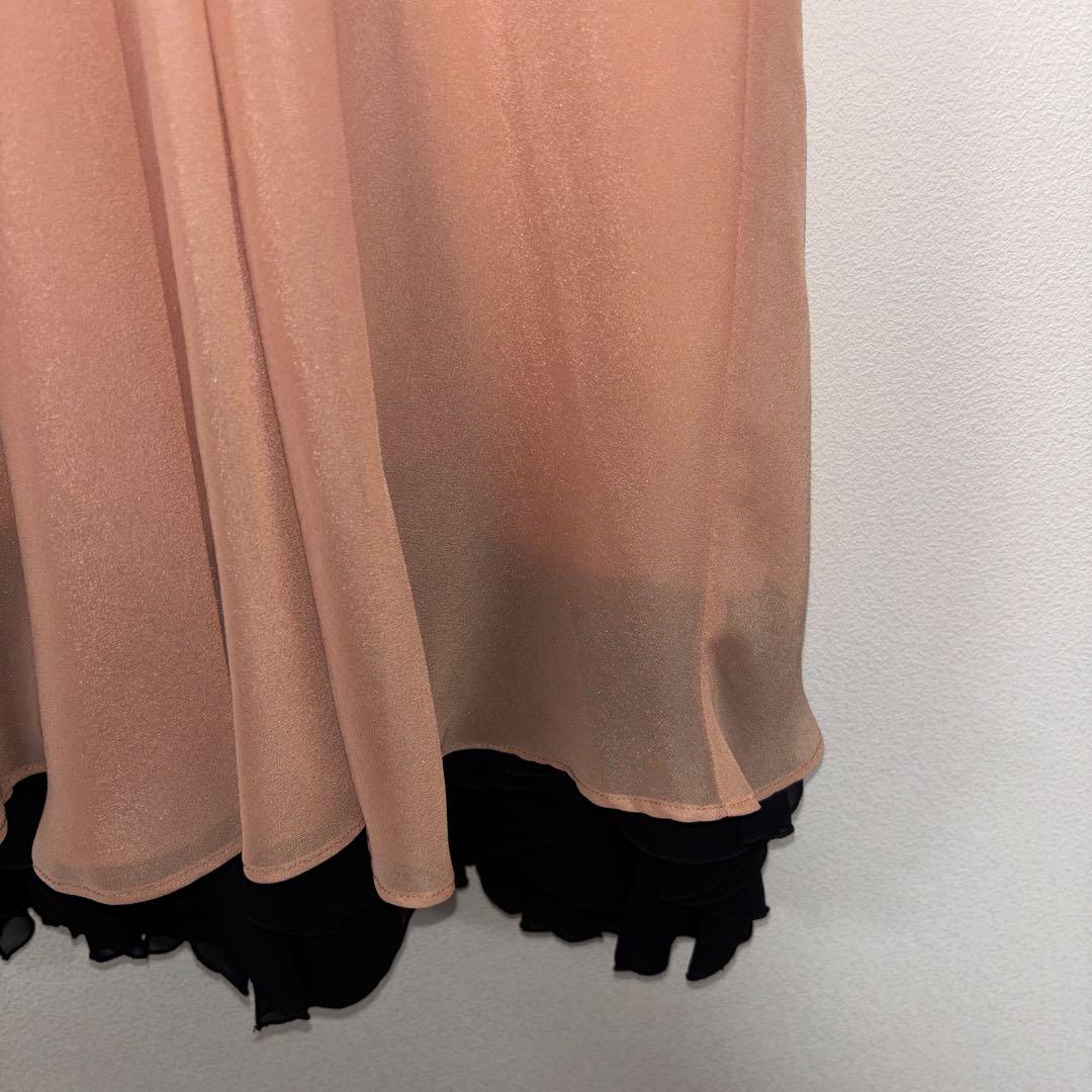 SCOT CLUB ベージュ シフォンフリルノースリーブドレスSヤマダヤd729 10